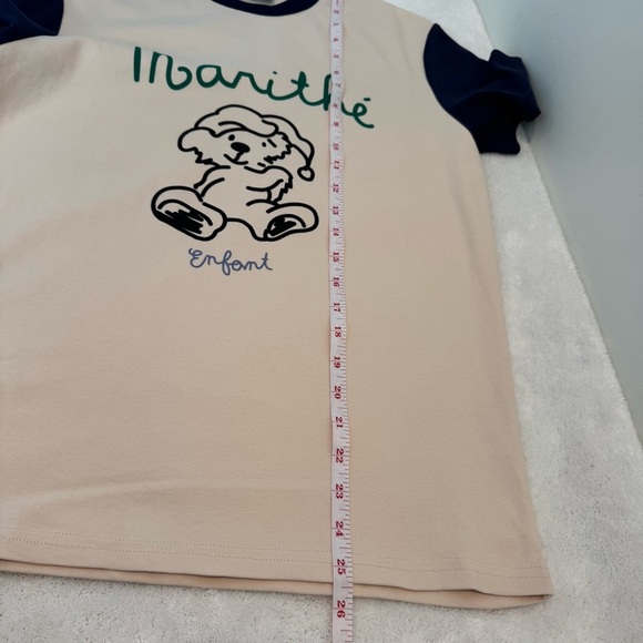 Tops  Cream and Blue Short Sleeve T-Shirt - Picture 7 of 8